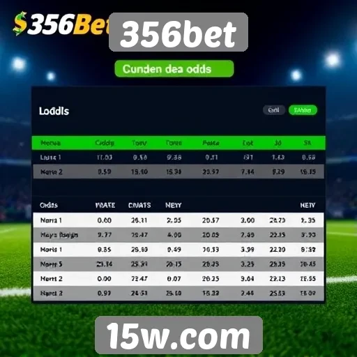 Comparação das odds oferecidas pelo 356bet